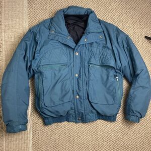 Sub Zero Blue Green Windbreaker Ski Jacket Snap & Zip Vintage 90s Mens Sz M EUC!
